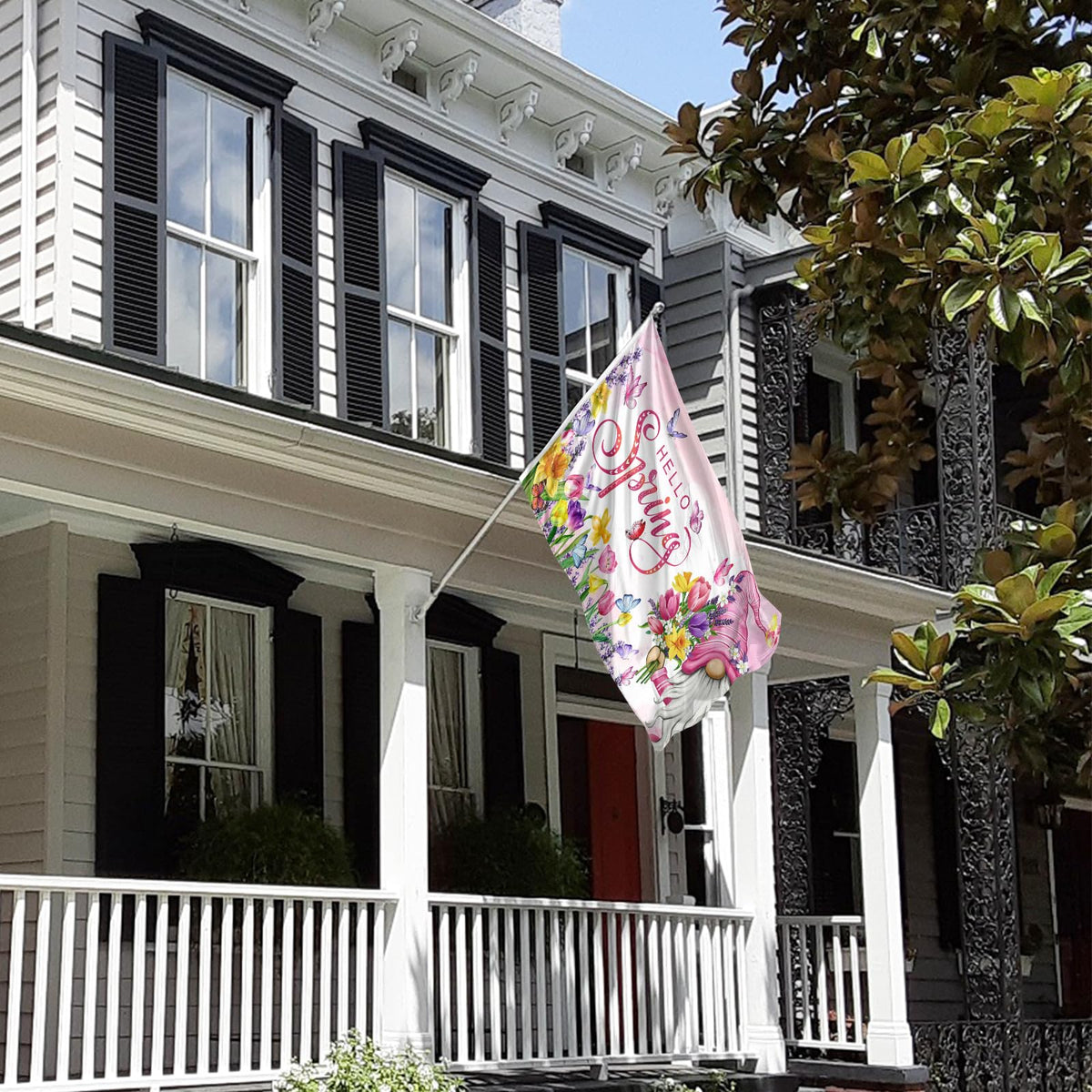 Vorupel double-stitched polyester flag stands up to weather