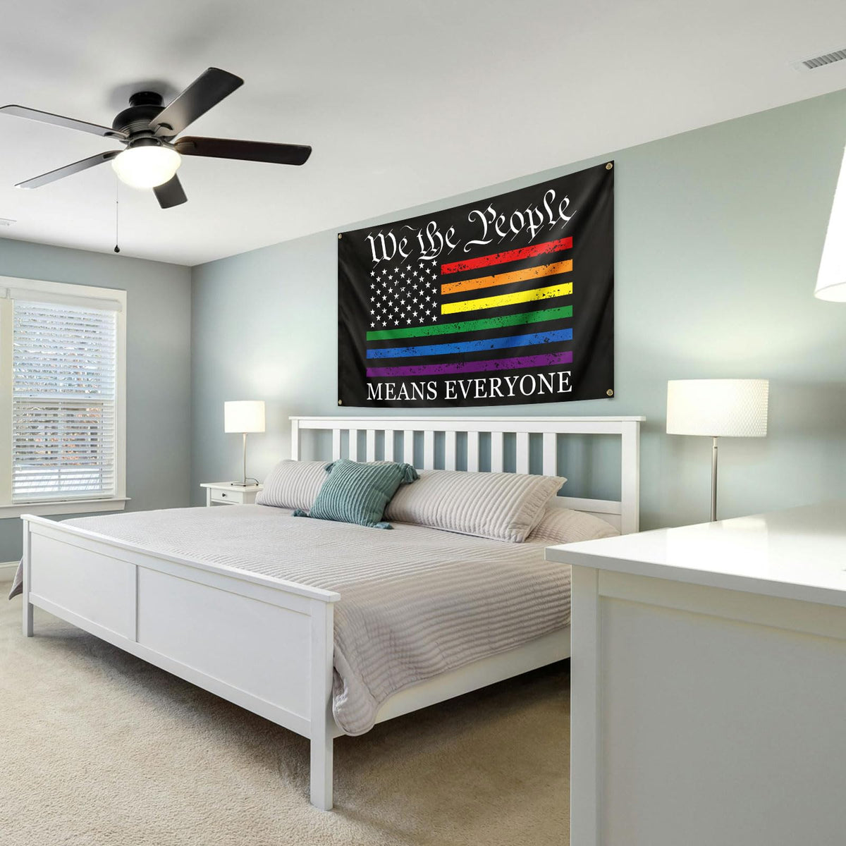 Vorupel Pride flag decor enhances balcony or patio for inclusive home pride displays.