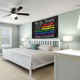 Vorupel Pride flag decor enhances balcony or patio for inclusive home pride displays.