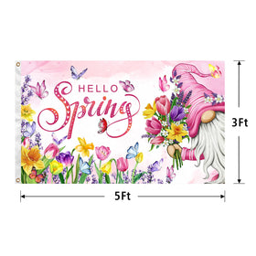 Vorupel floral butterfly welcome flag for garden or patio
