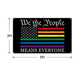 Vorupel Pride banner outdoors in garden adds colorful, inclusive decor for events.