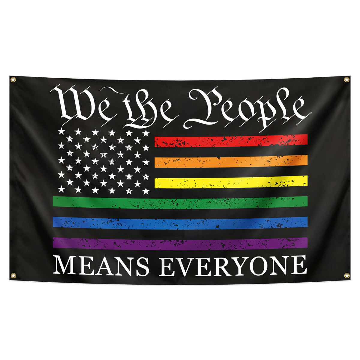 Vorupel We The People rainbow flag 3x5 ft for vibrant outdoor display.