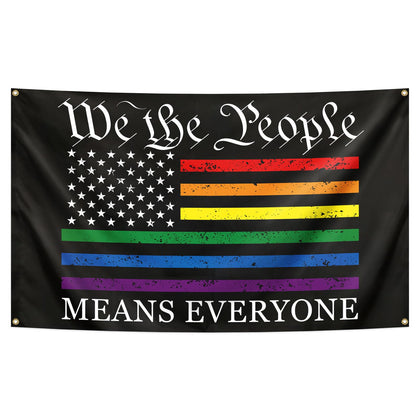 Vorupel We The People rainbow flag 3x5 ft for vibrant outdoor display.