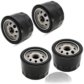 Vosaplk KIE 696854 four-pack oil filter for lawn mowers with precise fit.