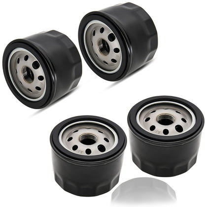 Vosaplk KIE 696854 four-pack oil filter for lawn mowers with precise fit.