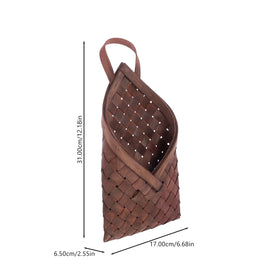 VOSAREA rustic hanging basket on wall to organize fruits and vegetables in style.