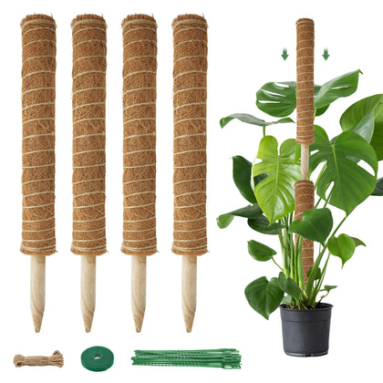 Vosyinm moss pole stackable 16in supporting upright climbing plants