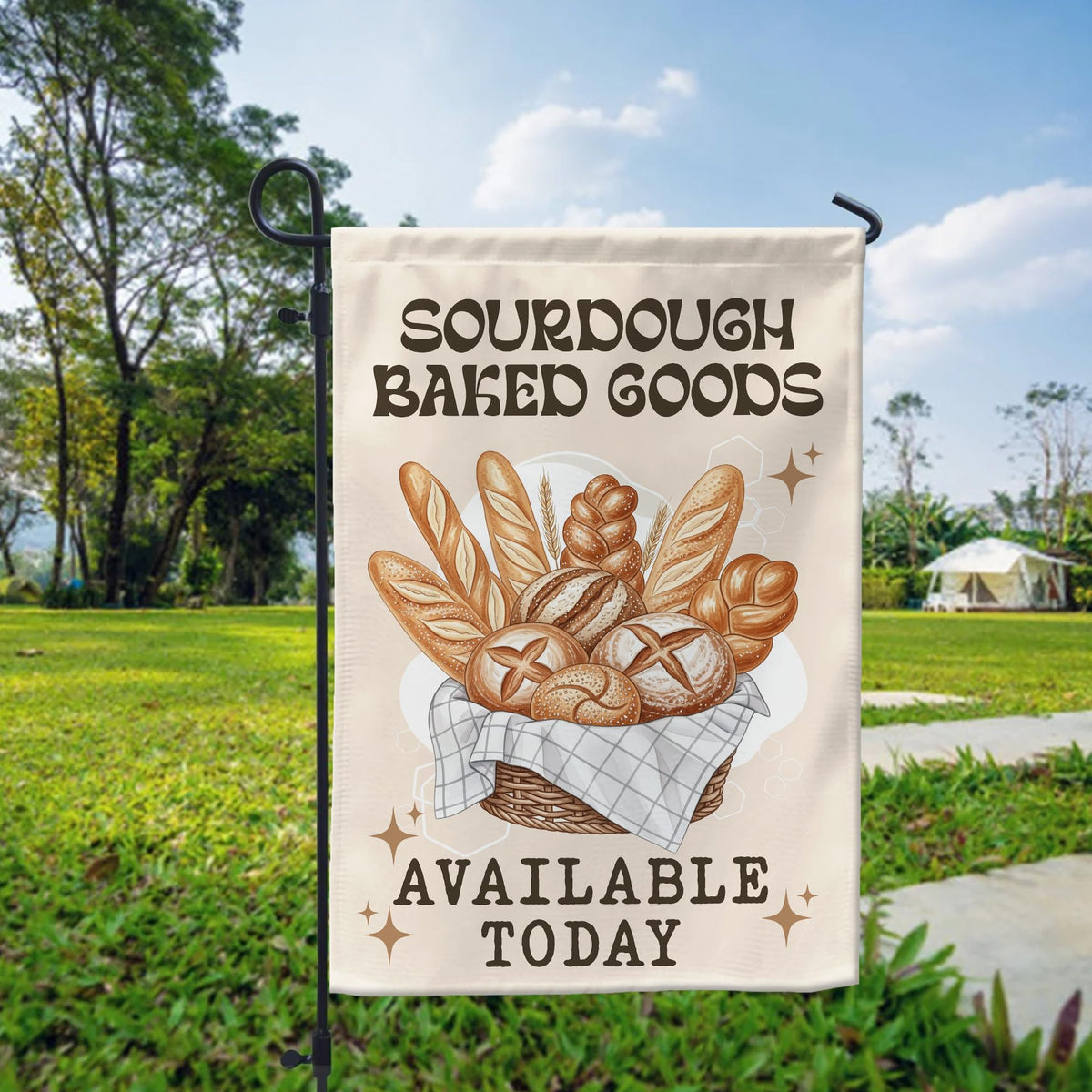 VOTANTA double-sided sourdough flag provides visibility from both sides.
