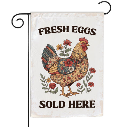 VOTANTA garden flag with Fresh Local Eggs Sold Here for welcoming guests.