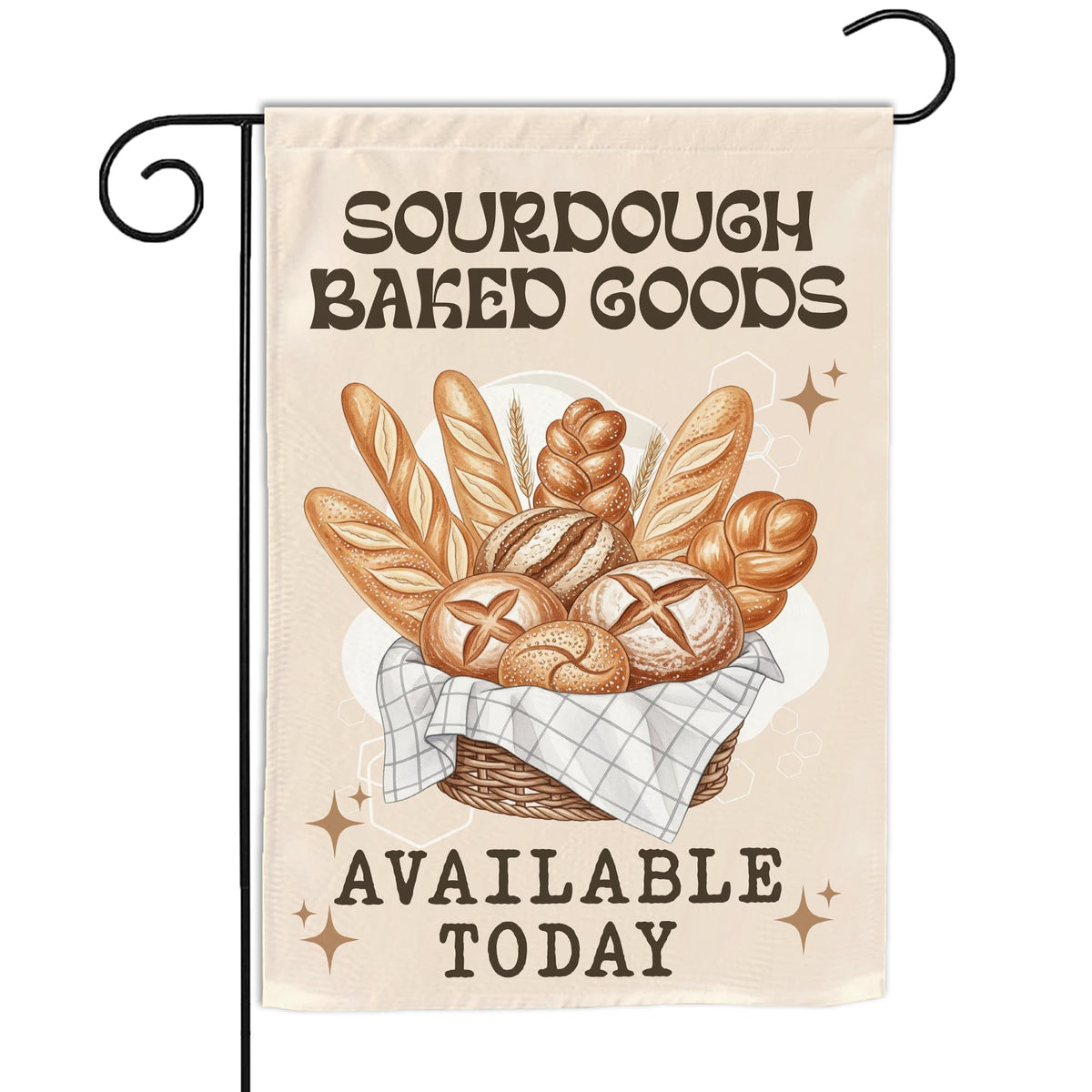 VOTANTA sourdough garden flag 12x18 adds welcoming charm to outdoor spaces.