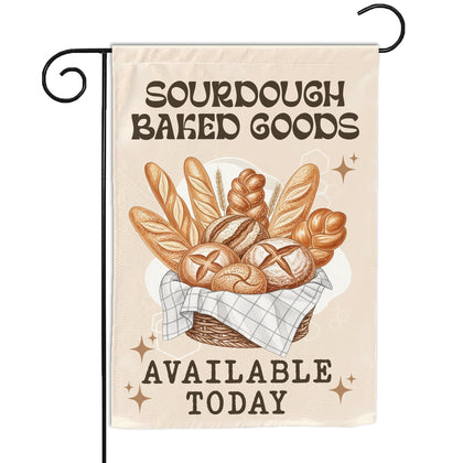 VOTANTA sourdough garden flag 12x18 adds welcoming charm to outdoor spaces.
