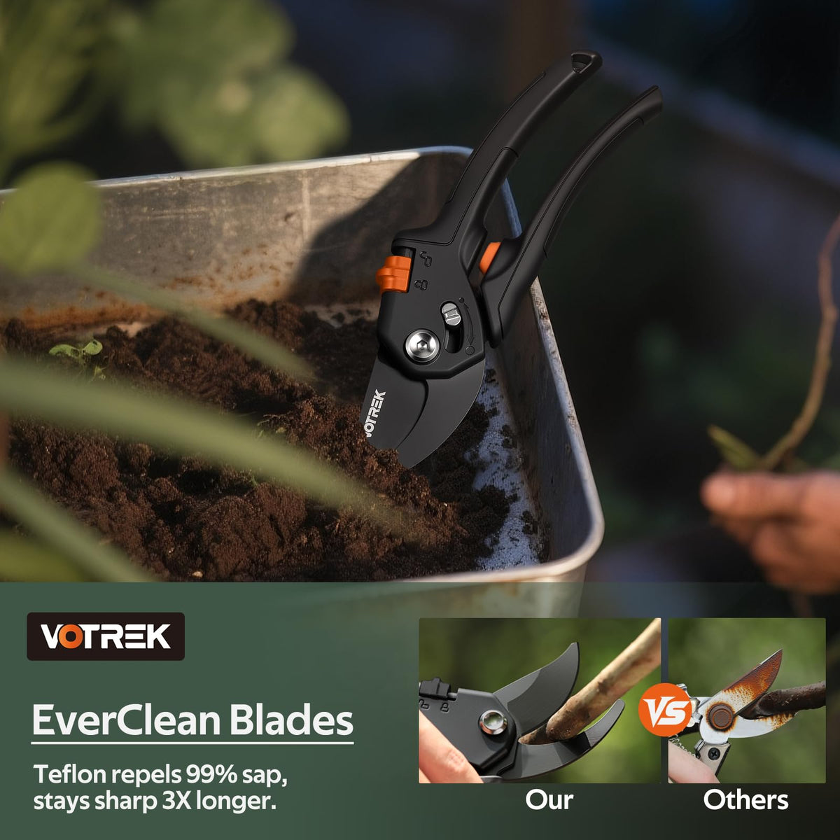VOTREK bonsai cutter offers precise control for delicate plants and small pruning tasks.
