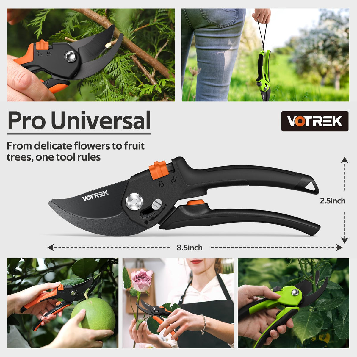 VOTREK thumb-slide safety lock enables one-handed use, even with gloves.