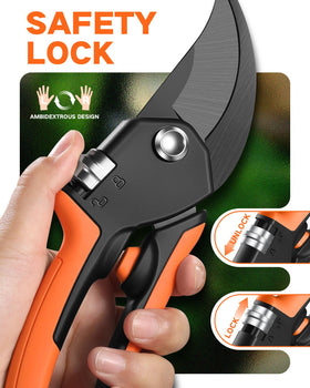 Ambidextrous VOTREK pruning shears for comfortable left or right handed use.