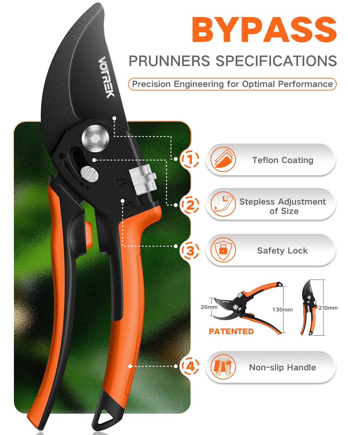 VOTREK pruning shears make a thoughtful gift for gardeners and professionals.