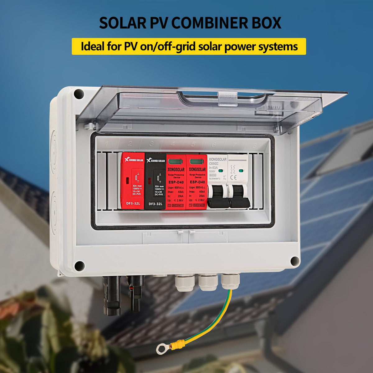 VOU 600V combiner box IP65 housing protects in harsh weather.