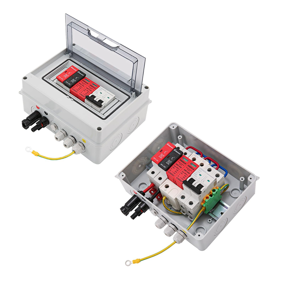 VOU 600V combiner box outdoor-ready design for on/off-grid use.