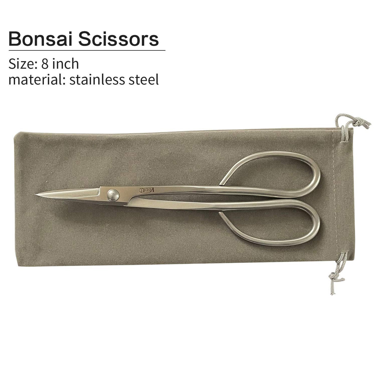Vouiu bonsai scissors close-up blade highlighting stainless steel construction for durable trimming.