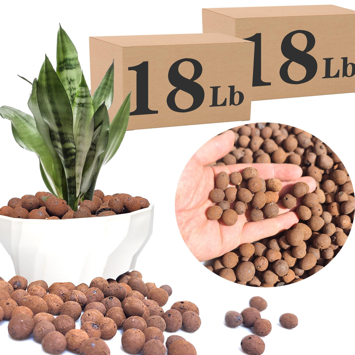 Voulosimi clay pebbles for hydroponics promote drainage and root aeration.