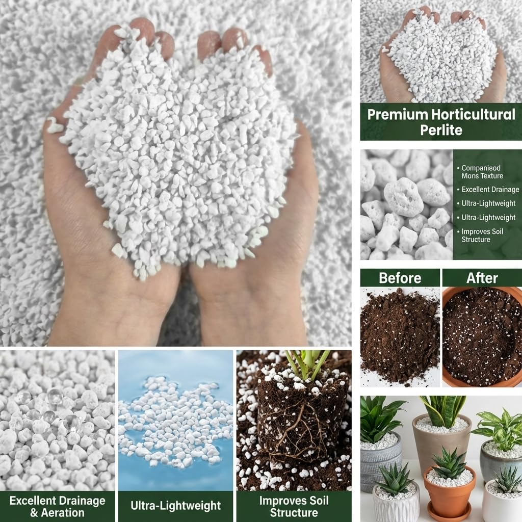 Voulosimi Organic Perlite remains stable and lightweight for roots.