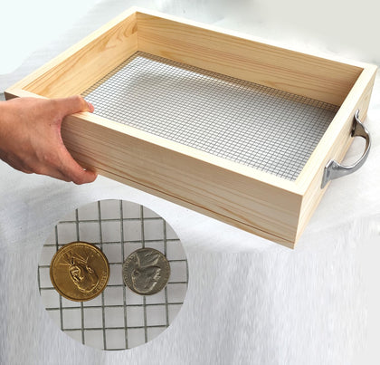 Voulosimi soil sifter with 3-8 mesh screen for efficient screening and rocks removal.