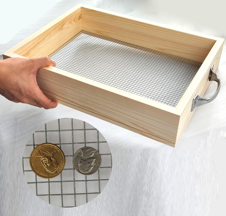 Voulosimi soil sifter with 3-8 mesh screen for efficient screening and rocks removal.