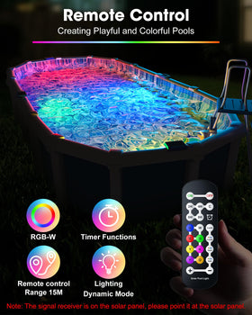 Vovamo mounting options with velcro and suction cups for secure pool wall installation.