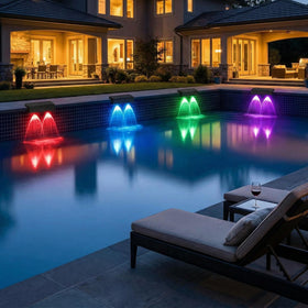 VOVG solar pool light beam pattern creates cozy yard atmosphere