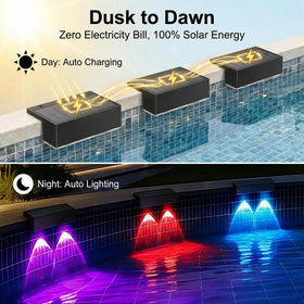 VOVG solar pool light screw mount demonstrates durable installation
