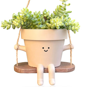 Vovkokc Swing Face Planter hanging indoors for cheerful decor