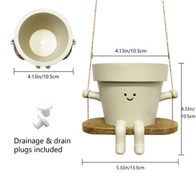 Vovkokc Swing Face Planter resin finish stands up to sun