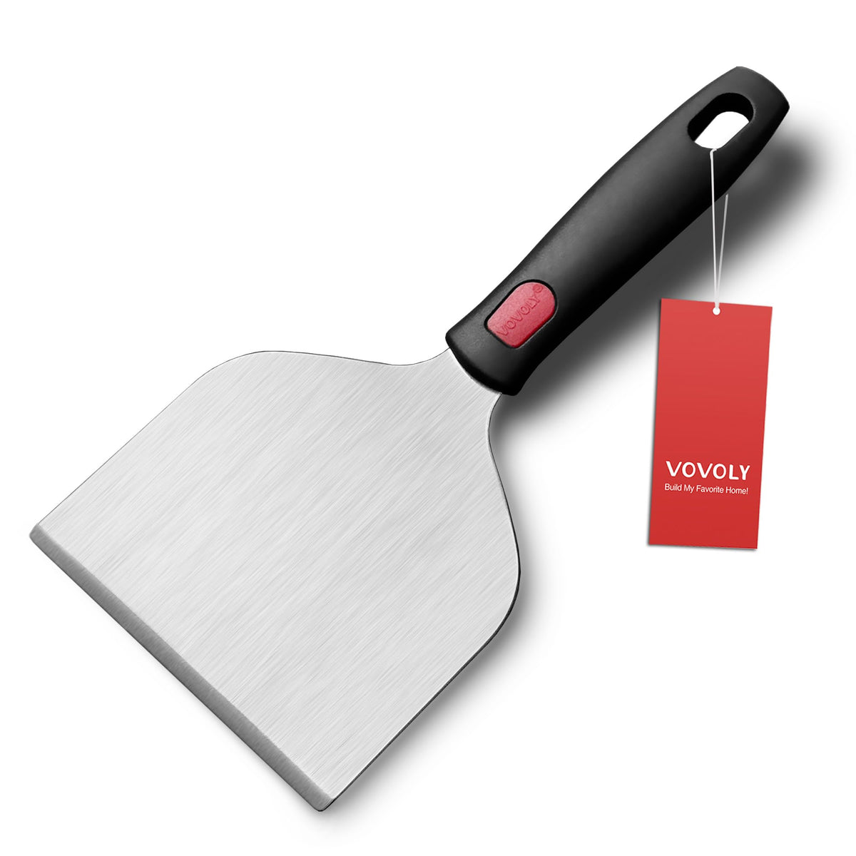 Vovoly wide griddle scraper surface cleans large grills quickly for efficient flipping and cleaning
