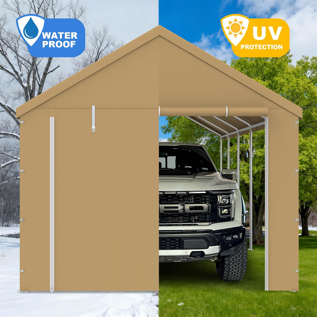Voxary ball bungees secure the panel for a snug, wind-ready fit.