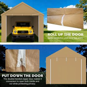 Voxary weatherproof front panel guards against rain and sun at the carport.