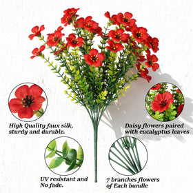 VOXOR artificial daisy flowers stay vibrant all year without watering.