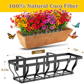 VOXOR railing planter shows adjustable brackets for quick, secure installation.