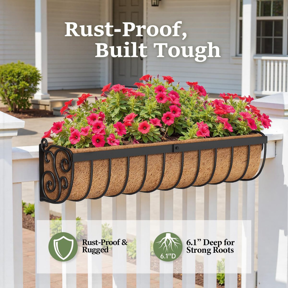 VOXOR 6.1-inch deep planter provides extra soil for robust roots