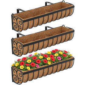VOXOR railing planter box half-round fits under windows for tidy, space-saving outdoor gardening