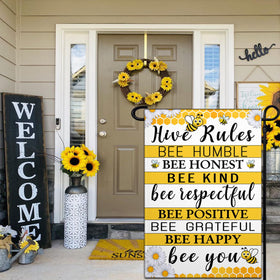 VOZUN Bee Daisy garden flag ideal outdoor decor readable from both sides