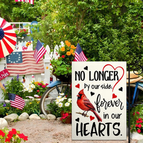 VOZUN Cardinal memorial flag creating a warm outdoor tribute