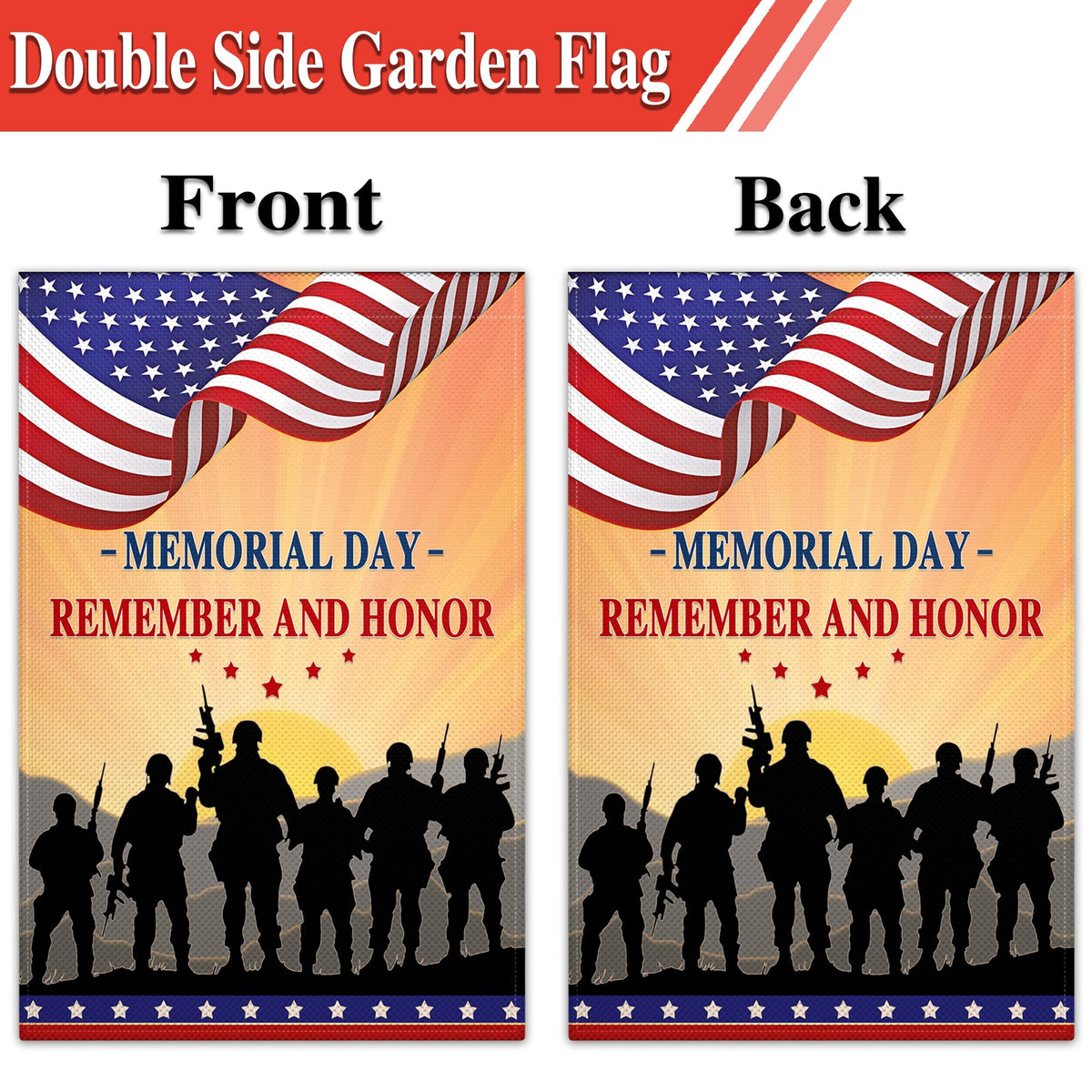 VOZUN 12x18 flag with vivid double-sided print, ideal for front-and-back visibility.