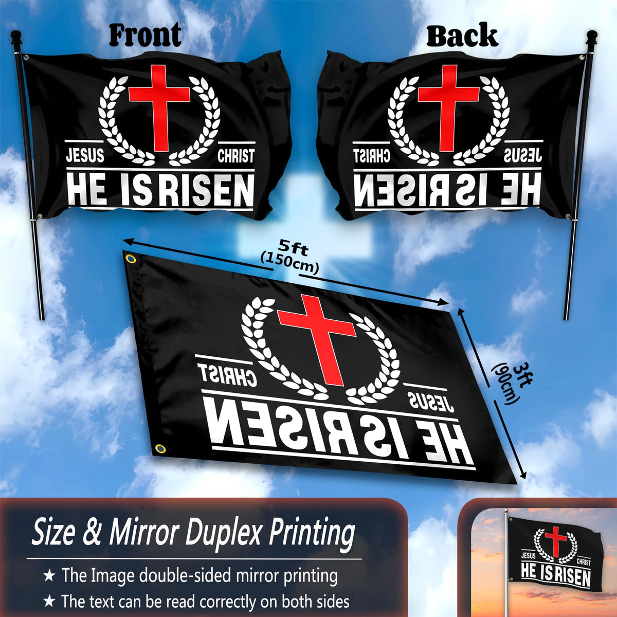 VOZUN Flag featuring brass grommets for easy installation.