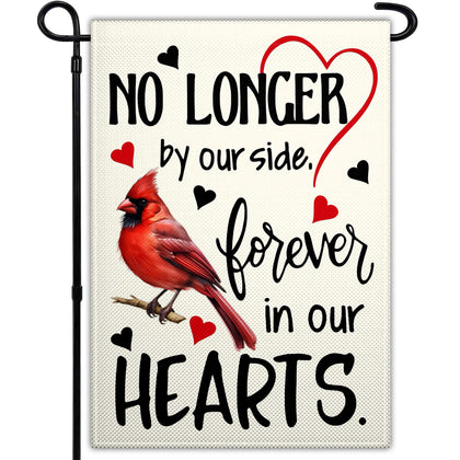 VOZUN Forever In Our Hearts cardinal flag for outdoor display with bright colors