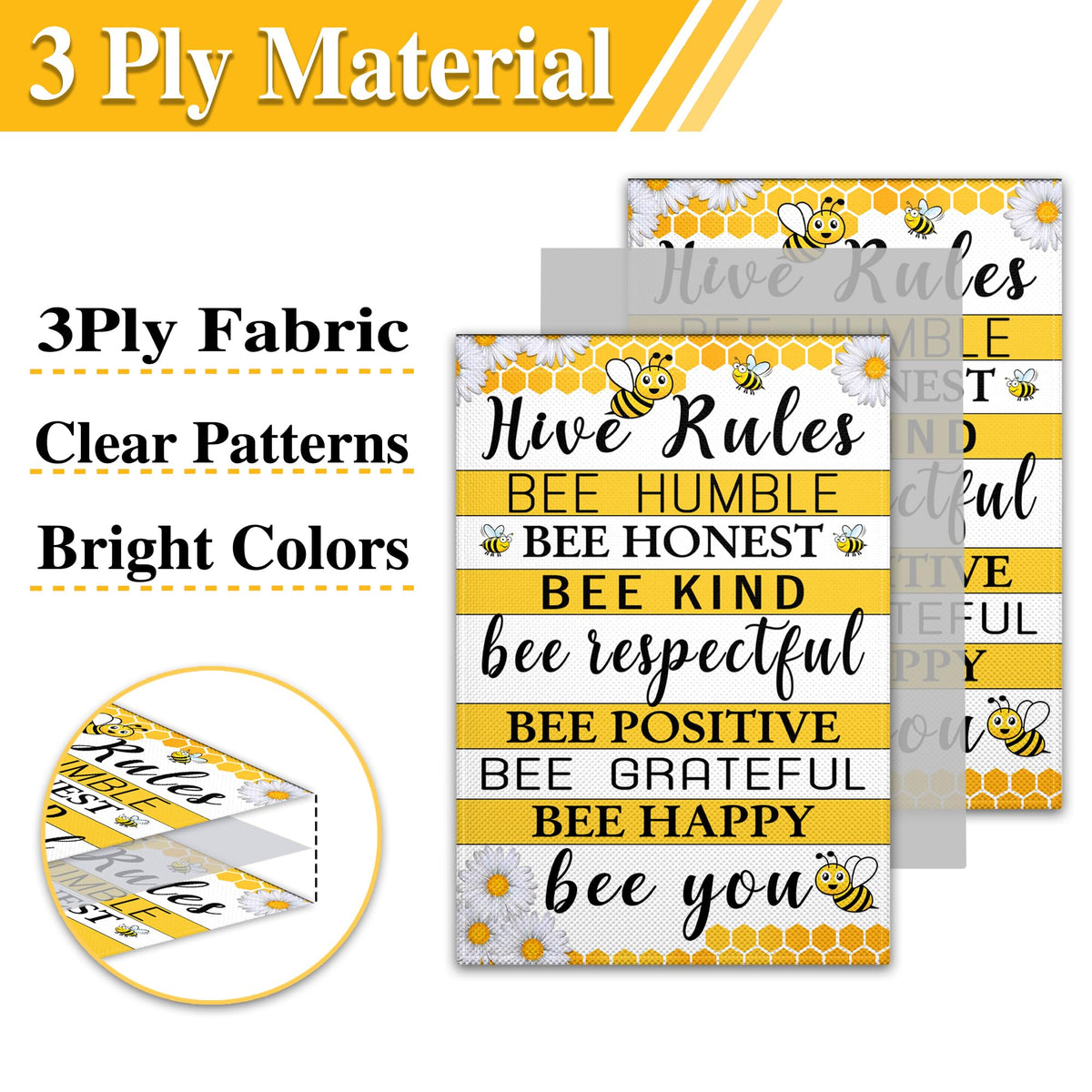 VOZUN Hive rules sign flag bright accents for yard entrances
