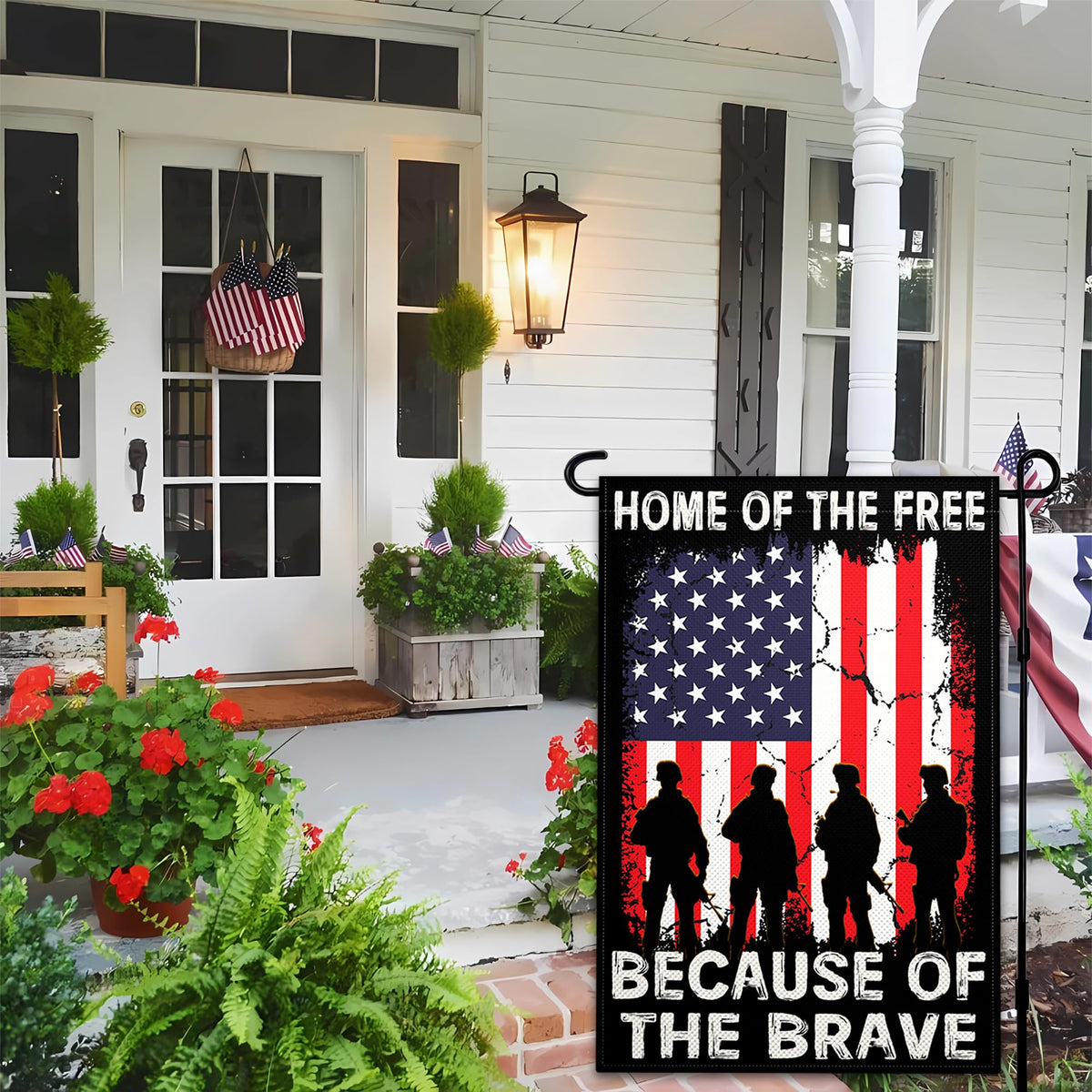 VOZUN Home of the Free flag back view showing double-sided design