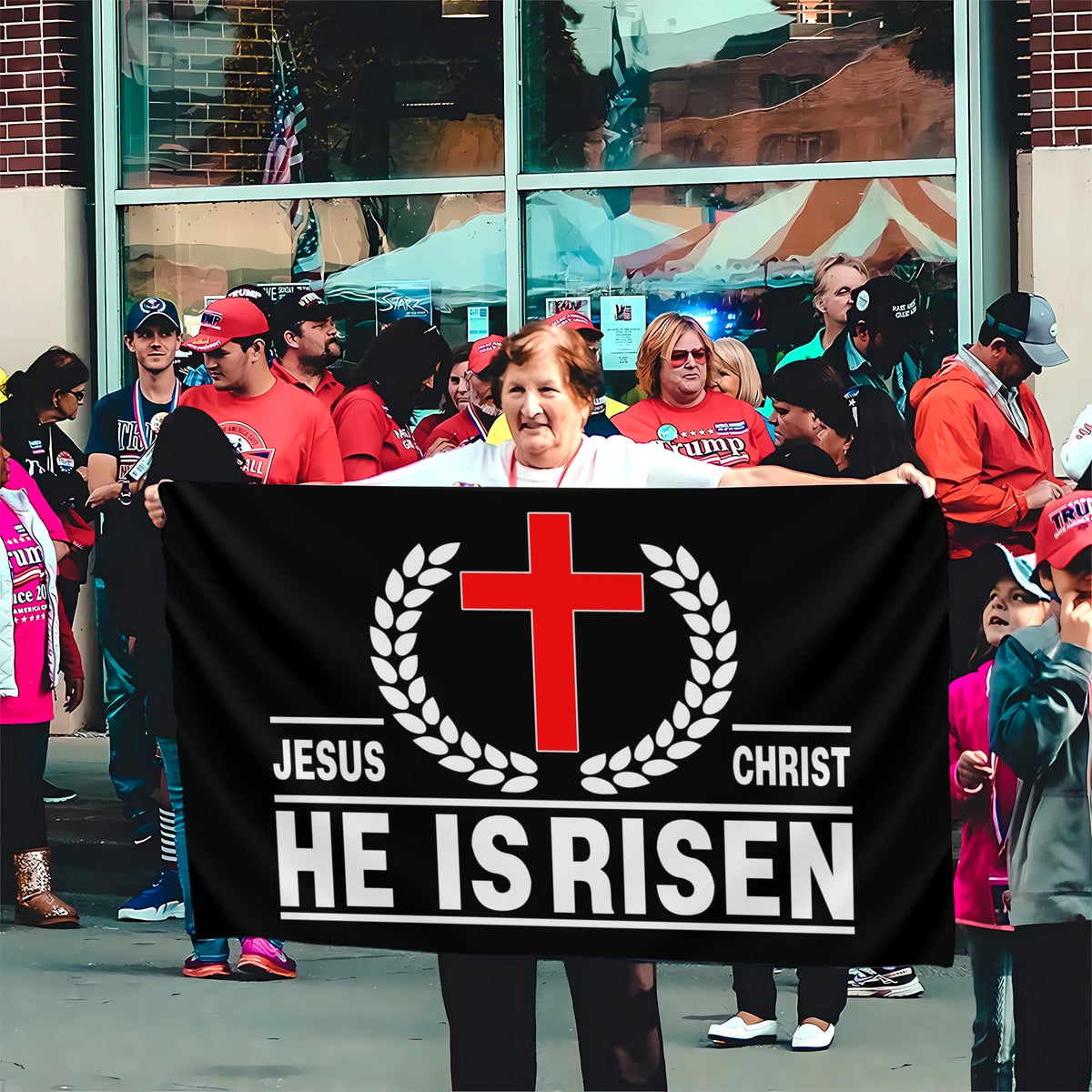 VOZUN House yard banner featuring Jesus flag for home decor.