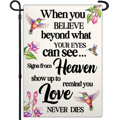 VOZUN Hummingbird Memorial Flag full view for outdoor display with lasting color.