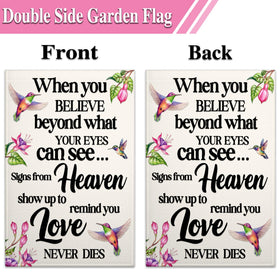 VOZUN Hummingbird Memorial Flag garden display enhances porch and lawn decor.