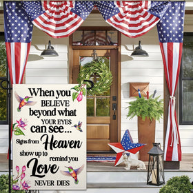 VOZUN Hummingbird Memorial Flag 3-ply fabric highlights blackout middle.