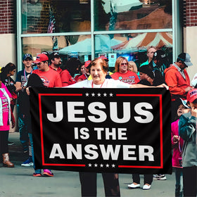 VOZUN Jesus flag parade-ready banner for community gatherings.